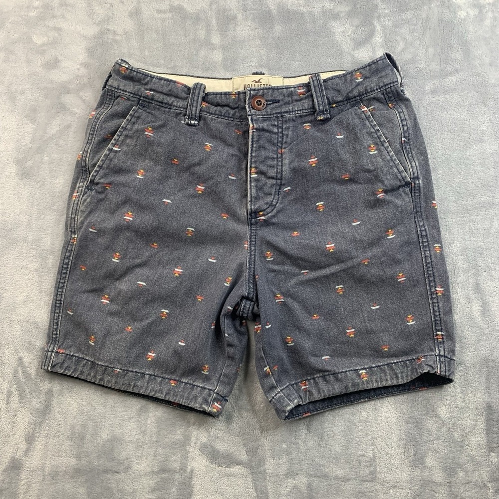 Hollister Men's Blue Aztex Print Chino‎ Shorts Size 28